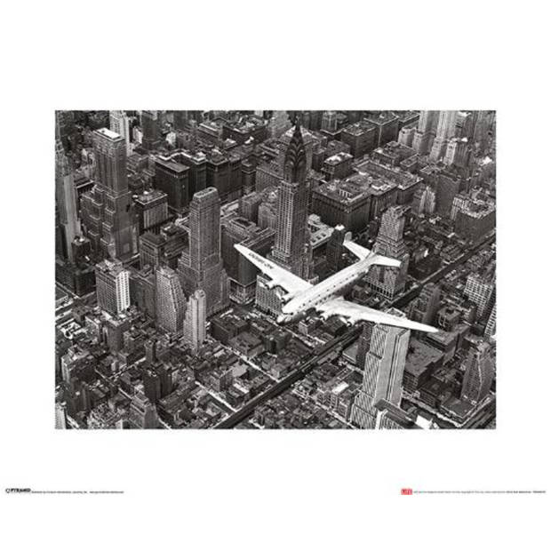 Kunstdruk Time Life DC-4 Over Manhattan 40x50cm