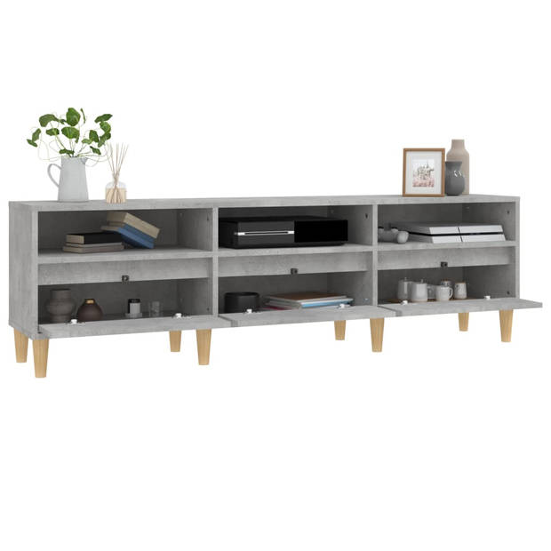 vidaXL Tv-meubel 150x30x44,5 cm bewerkt hout betongrijs