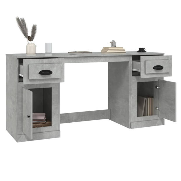 The Living Store Bureau - Kast - Betongrijs - 154.5 x 50 x 75 cm - Duurzaam hout