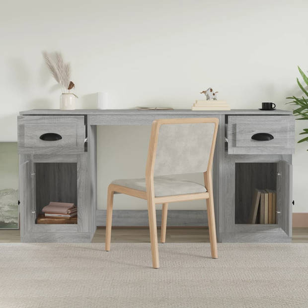 The Living Store Bureau - Kast - Grijs Sonoma Eiken - 154.5 x 50 x 75 cm