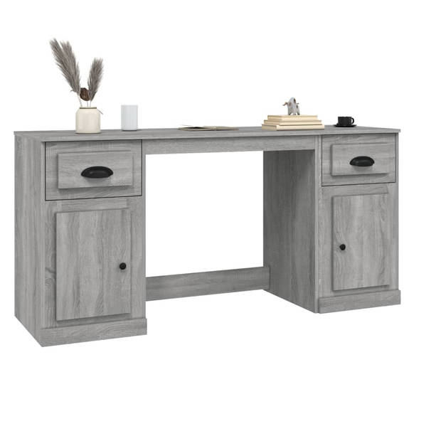 The Living Store Bureau - Kast - Grijs Sonoma Eiken - 154.5 x 50 x 75 cm