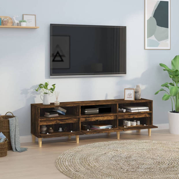 vidaXL Tv-meubel 150x30x44,5 cm bewerkt hout gerookt eikenkleurig