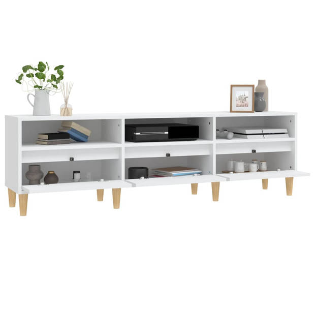 vidaXL Tv-meubel 150x30x44,5 cm bewerkt hout wit