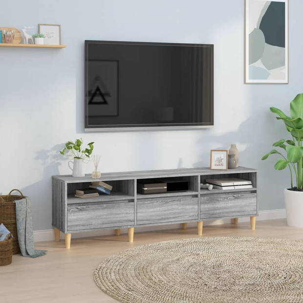 The Living Store Tv-kast Klassiek Grijs Sonoma Eiken - 150 x 30 x 44.5 cm - Duurzaam materiaal