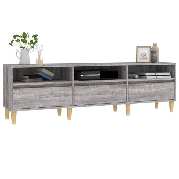 The Living Store Tv-kast Klassiek Grijs Sonoma Eiken - 150 x 30 x 44.5 cm - Duurzaam materiaal