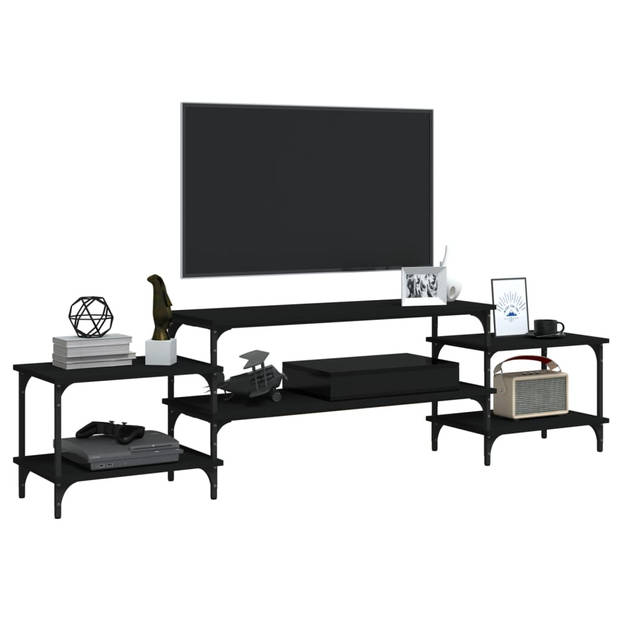 The Living Store TV-meubel zwart - 197 x 35 x 52 cm - hoge kwaliteit