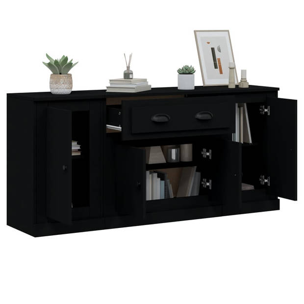 The Living Store Dressoir - Kasten - 145 x 35.5 x 67.5 cm - Zwart