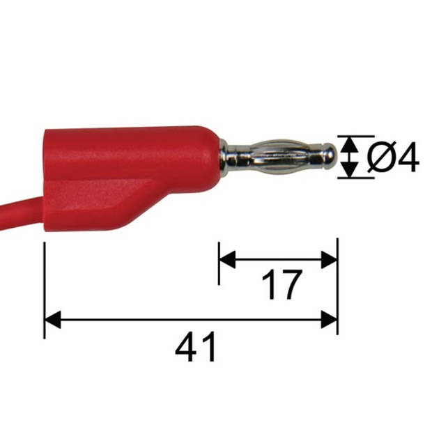 AANSLUITSNOEREN 100 cm - 4 mm - 2 st. - 30 V / 6 A