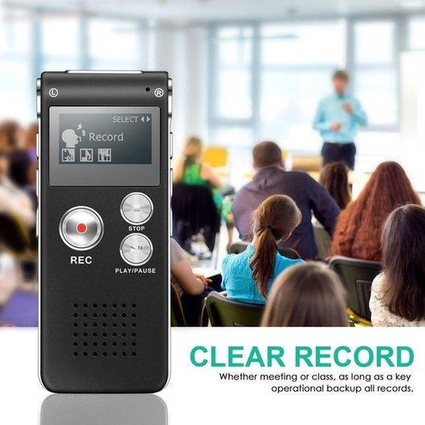 Soundlogic Premium Voicerecorder - Geluidsrecorder - Tot 8 GB geheugen - Zwart