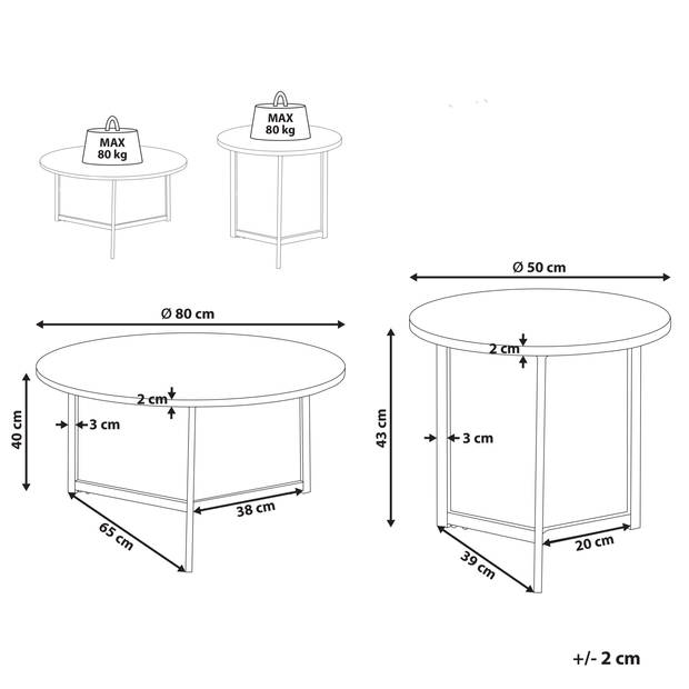 Beliani TIPPO - Salontafel-Donkere houtkleur-MDF