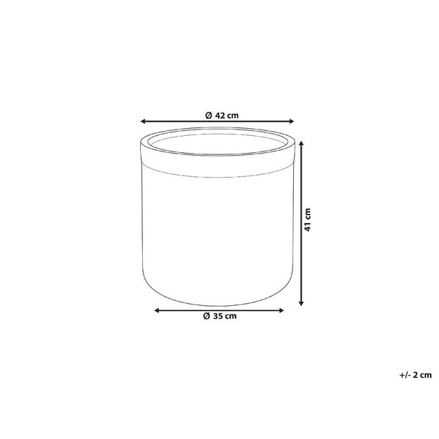 Beliani SAMOS - plantenbak voor buiten-Grijs-Klei-vezelmengsel