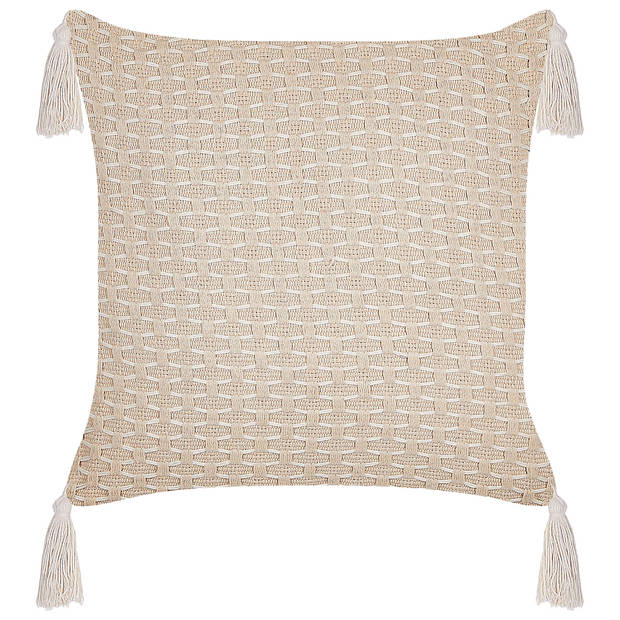 Beliani HAKONE - Sierkussen-Beige-Polyester