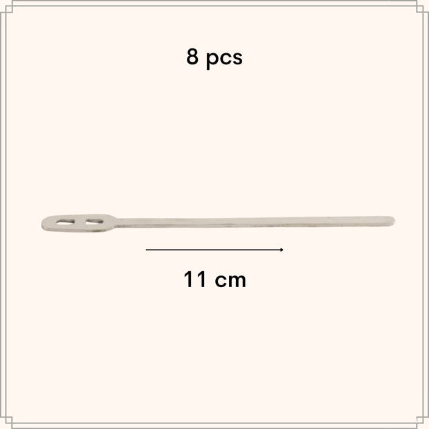 OTIX Roerstaafjes - Herbruikbaar - 8 stuks - RVS - Metaal