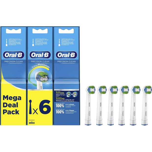 Oral-B Precision Clean - Met CleanMaximiser-technologie - Opzetborstels - 6 Stuks