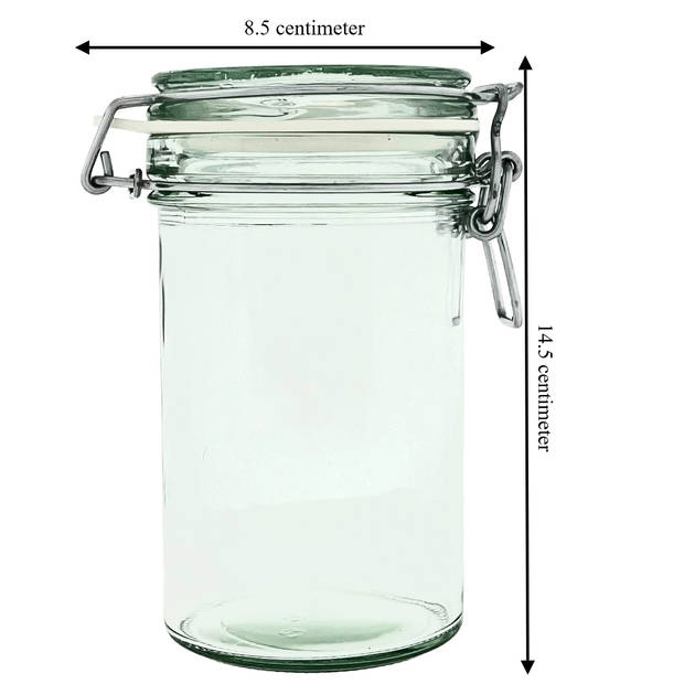 Weckpot opbergpot beugelpot met degelijke klemsluiting - 500ml - Glas - 3 Stuks