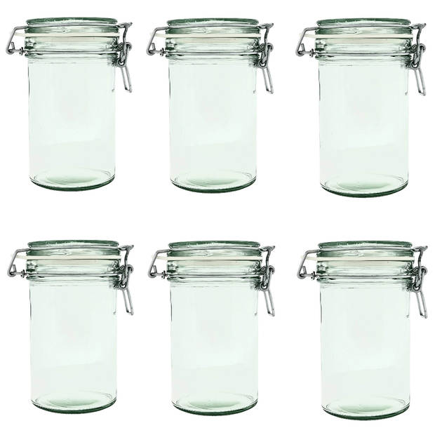 Weckpot voorraadpot beugelpot met degelijke klemsluiting - 500ml - Glas - 6 Stuks