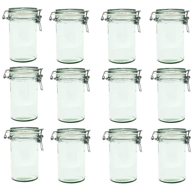 Weckpot voorraadpot beugelpot met degelijke klemsluiting - 500ml - Glas - 12 Stuks