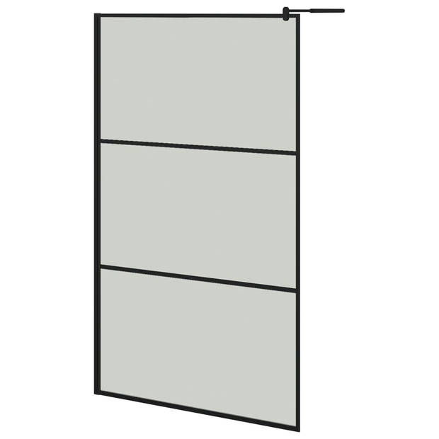 vidaXL Inloopdouchewand met schap 115x195 cm ESG-glas aluminium zwart