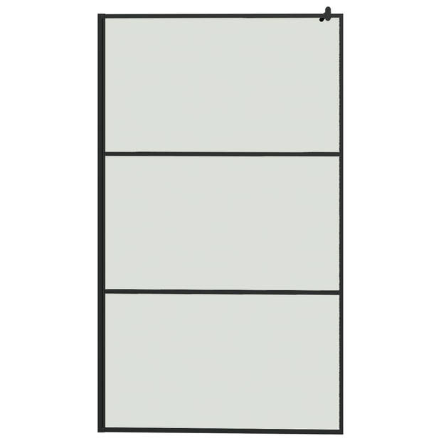 vidaXL Inloopdouchewand met schap 115x195 cm ESG-glas aluminium zwart