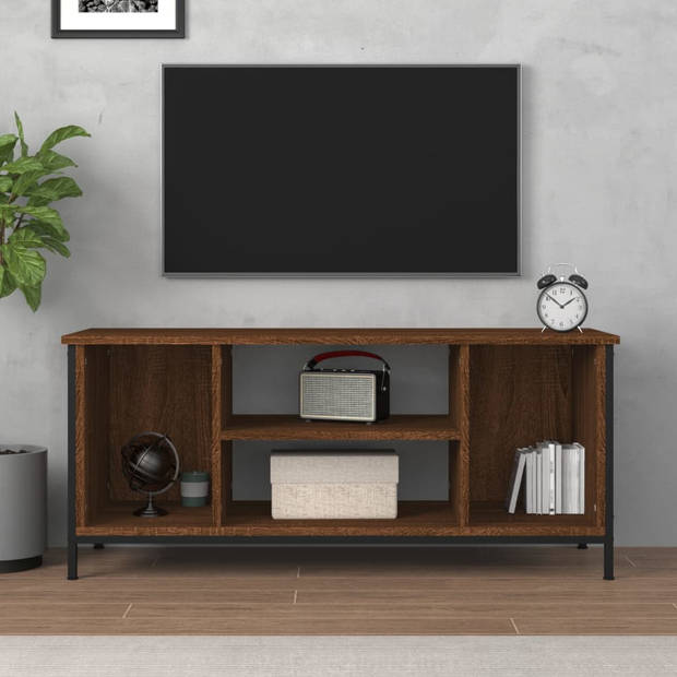 vidaXL Tv-meubel 102x35x45 cm bewerkt hout bruin eikenkleur