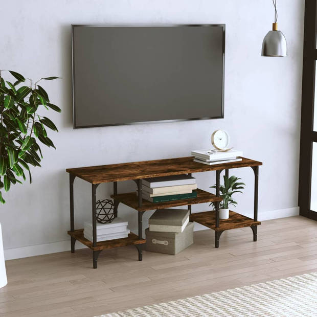 vidaXL Tv-meubel 102x35x45,5 cm bewerkt hout gerookt eikenkleurig