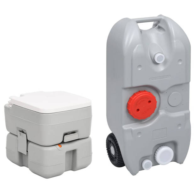 vidaXL Campingtoilet en watertankset draagbaar