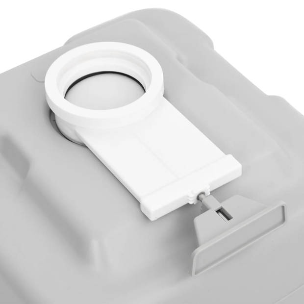 vidaXL Campingtoilet draagbaar 20+10 L HDPE grijs en wit