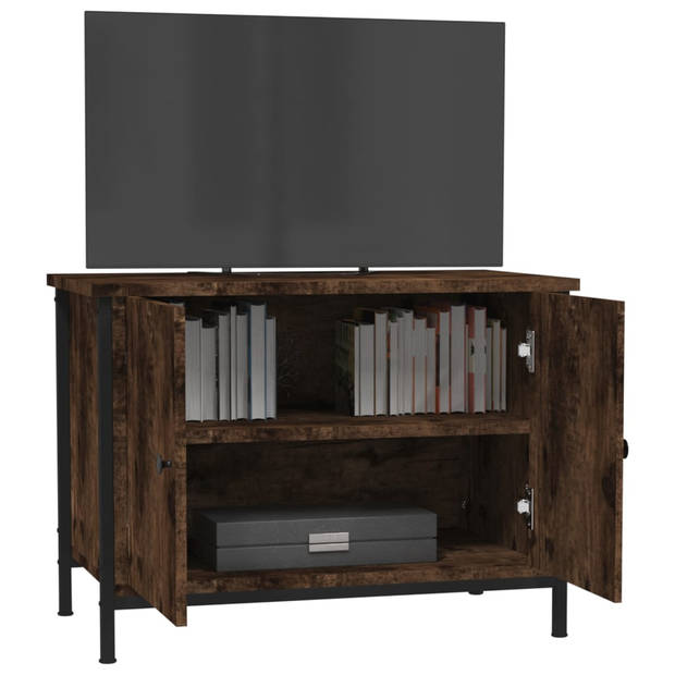 vidaXL Tv-meubel met deuren 60x35x45 cm bewerkt hout gerookt eiken