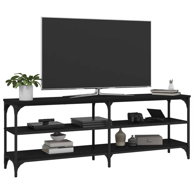 vidaXL Tv-meubel 140x30x50 cm bewerkt hout zwart