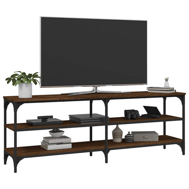 vidaXL Tv-meubel 140x30x50 cm bewerkt hout bruin eikenkleur