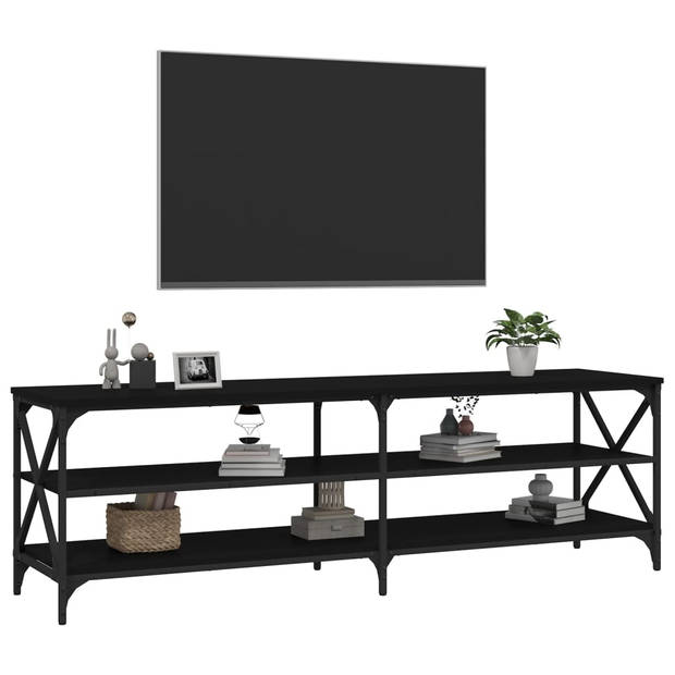 The Living Store TV-meubel Industrieel - 160 x 40 x 50 cm - Zwart