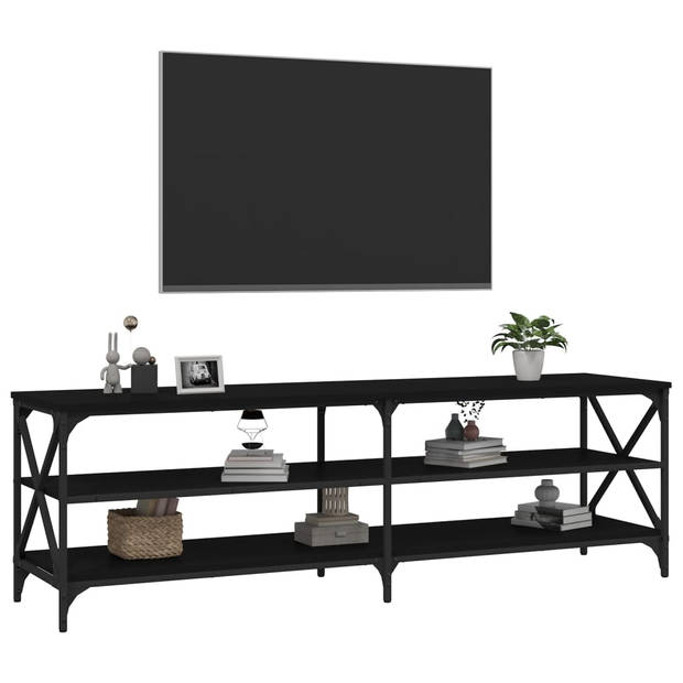 vidaXL Tv-meubel 160x40x50 cm bewerkt hout zwart