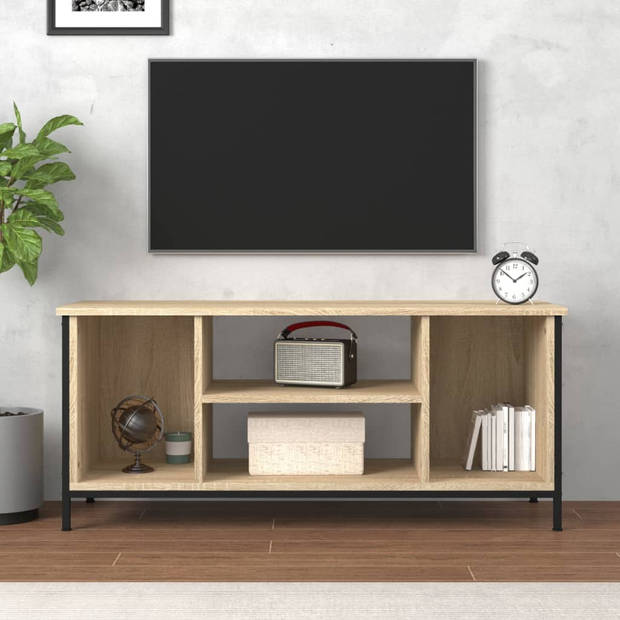 The Living Store tv-meubel Sonoma eiken - 102 x 35 x 45 cm - trendy ontwerp - duurzaam hout- voldoende opbergruimte -