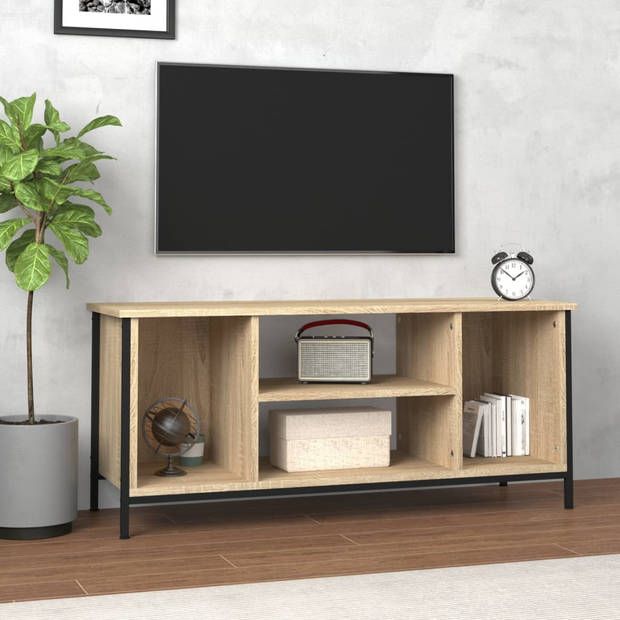 The Living Store tv-meubel Sonoma eiken - 102 x 35 x 45 cm - trendy ontwerp - duurzaam hout- voldoende opbergruimte -