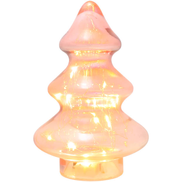 Blokker LED kerstboom decoratie glas 14x14x20,5cm