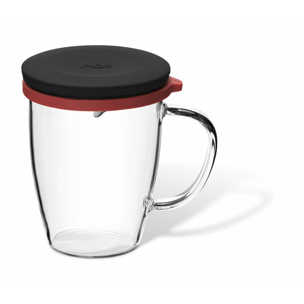 PO: Savor Tea Glass - black/red