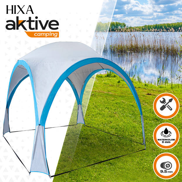 HIXA Aktive Partytent - Tent - Event - Shelter - Overzet - Wit - Blauw - 320x320x260cm