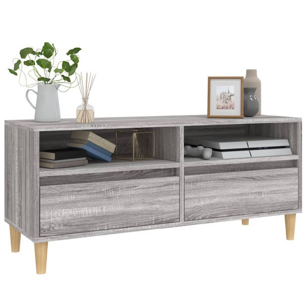 The Living Store TV-Kast - Klassiek - 100x34.5x44.5 cm - Grijs Sonoma Eiken