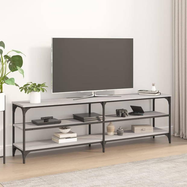 vidaXL Tv-meubel 160x30x50 cm bewerkt hout grijs sonoma eikenkleurig