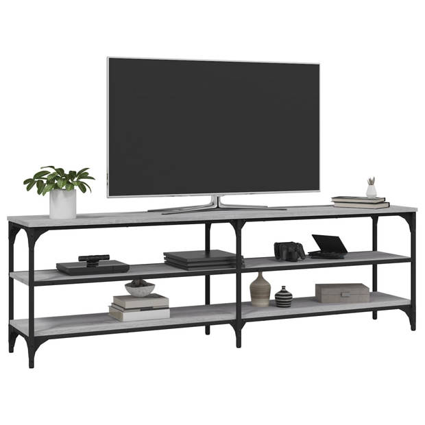 The Living Store Industrieel TV-meubel - 160 x 30 x 50 cm - Grijs Sonoma Eiken