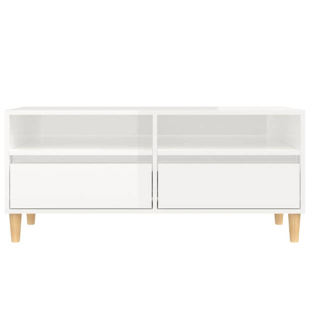 The Living Store Klassieke TV-kast - 100 x 34.5 x 44.5 cm - Hoogglans wit