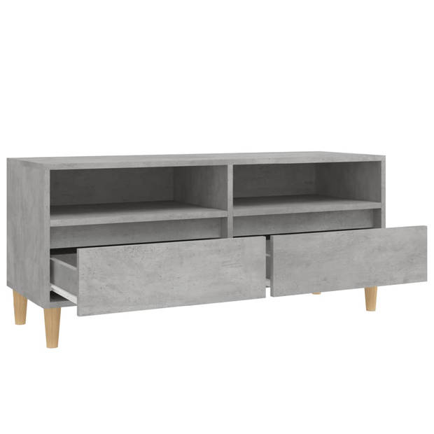 The Living Store TV-kast - Klassiek - 100 x 34.5 x 44.5 cm - Betongrijs