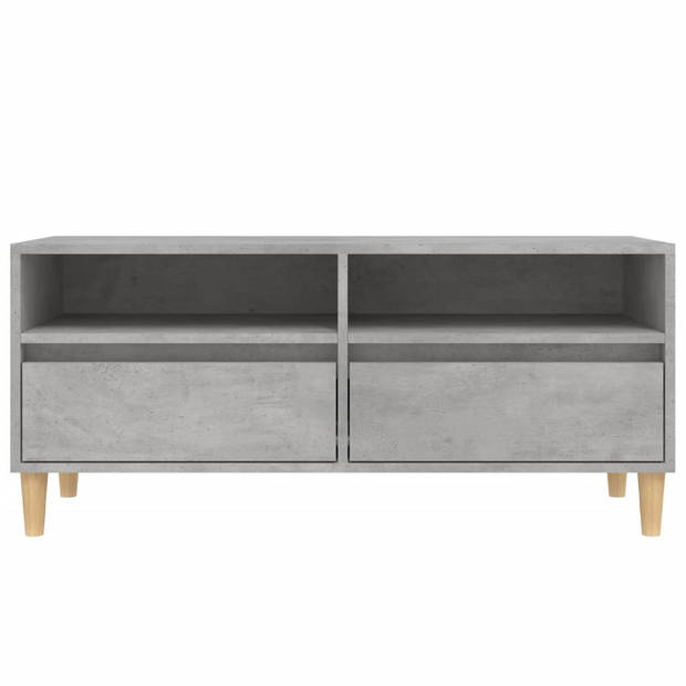 The Living Store TV-kast - Klassiek - 100 x 34.5 x 44.5 cm - Betongrijs