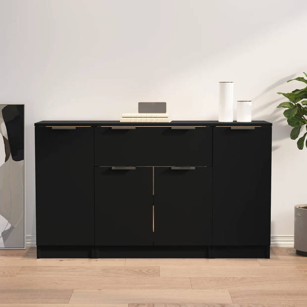 The Living Store Dressoir - Minimalistisch - Kast - 30x30x70 cm - Zwart