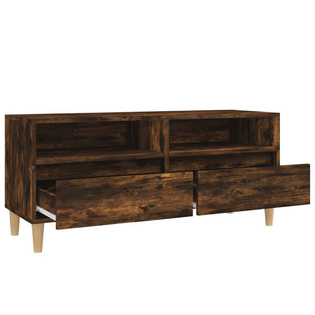 The Living Store TV-kast - klassiek - 100 x 34.5 x 44.5 cm - gerookt eiken