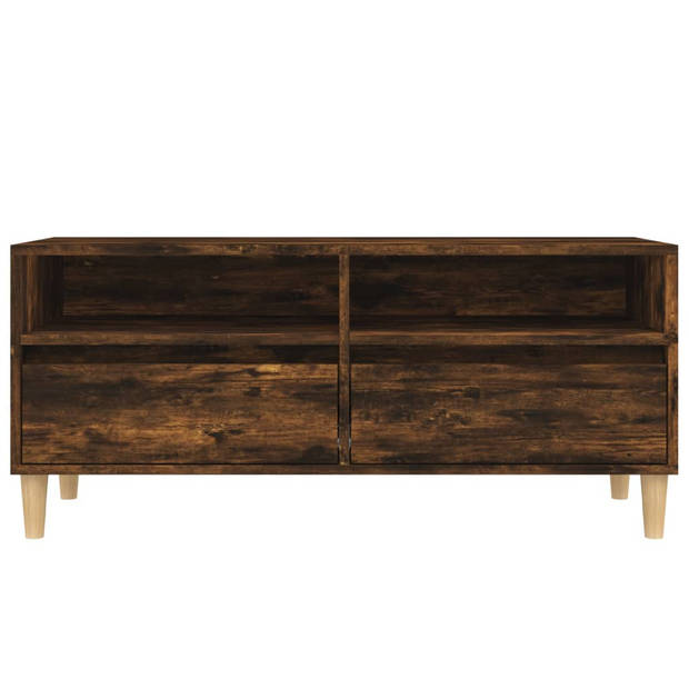 The Living Store TV-kast - klassiek - 100 x 34.5 x 44.5 cm - gerookt eiken