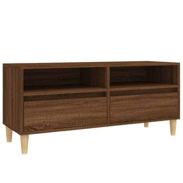 vidaXL Tv-meubel 100x34,5x44,5 cm bewerkt hout bruin eikenkleur