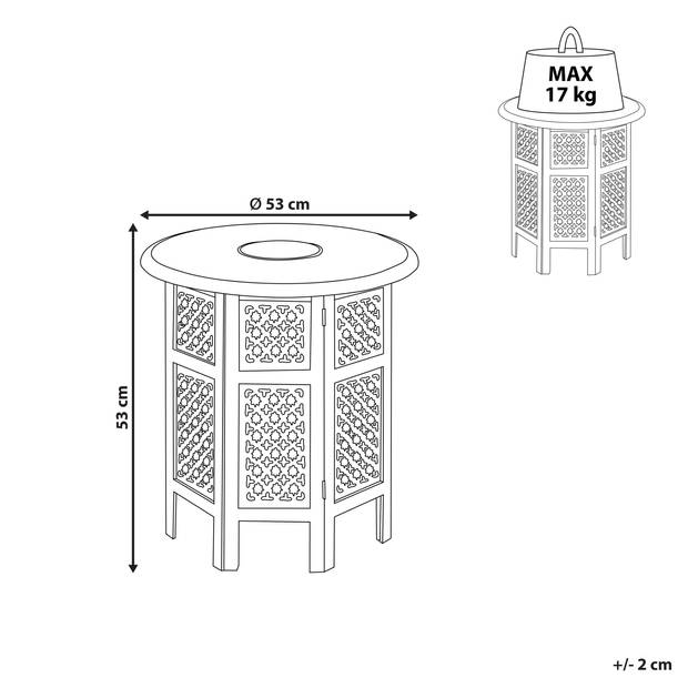 Beliani SANTRA - Bijzettafel-Lichte houtkleur-Mangohout