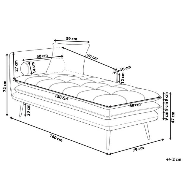 Beliani GONESSE - Chaise longue-Groen-Polyester