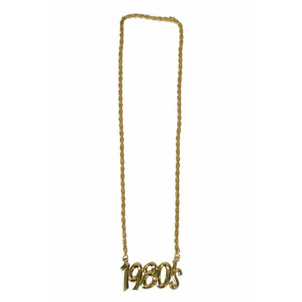Verkleed sieraden ketting - thema Eighties/jaren 80 - feestartikelen - goudkleurig - Verkleedsieraden